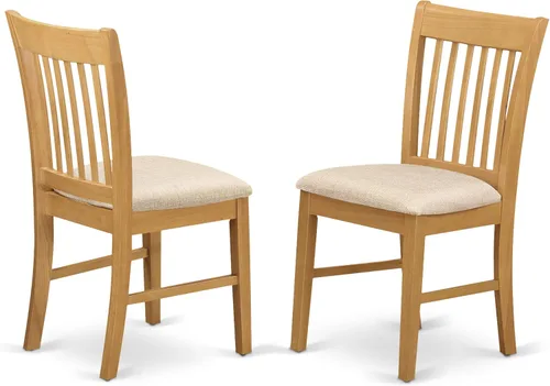 Miniatura 6 de East West Furniture ANNO3-OAK-C - Juego de mesa de cocina de 3 piezas para espacios pequeños contiene una mesa de comedor redonda con pedestal y 2