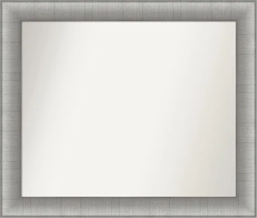 Miniatura 150 de Amanti Art Espejo de baño plateado para sobre fregadero, 28 x 47 pulgadas, espejo rectangular de plata imperial, marco de madera tradicional de gran