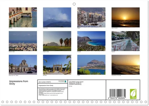 Miniatura 2 de Impressions from Sicily (calendario mensual de pared 2022 11.4 x 16.1 in (abierto)