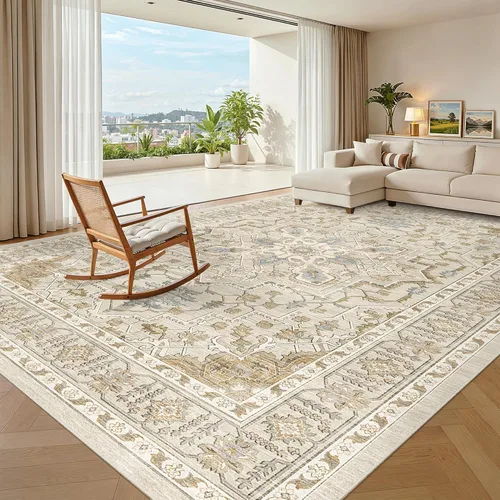 Miniatura 155 de Madane Alfombra lavable de 2 x 3 pies, alfombra de entrada pequeña, antideslizante, vintage, para entrada interior, alfombra de pelo bajo