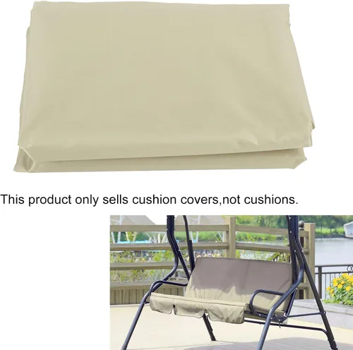 Miniatura 3 de Gavigain Funda de cojín de repuesto para asiento de columpio, para patio al aire libre, funda de cojín de columpio de 3 plazas, impermeable, funda