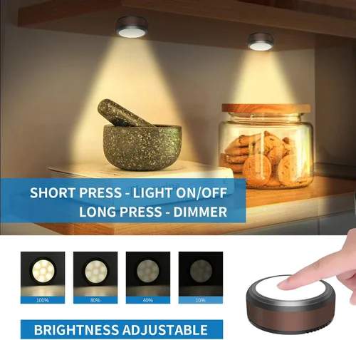 Miniatura 4 de LEASTYLE Luces de disco con control remoto, iluminación para debajo del gabinete con temporizador regulable, luz adhesiva debajo de la encimera