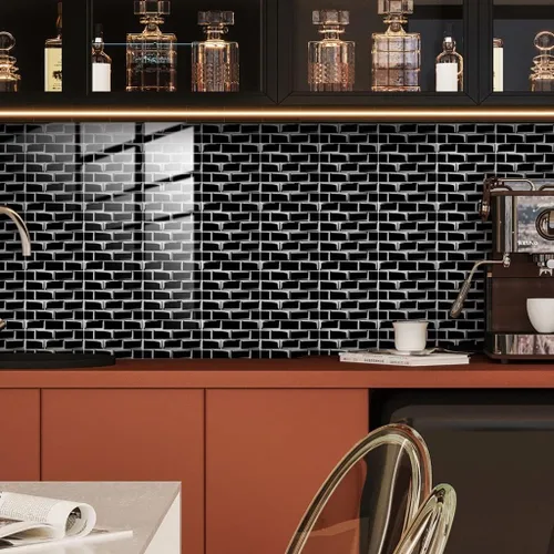 Miniatura 2 de Adhesivos para azulejos de despegar y pegar, calcomanías para azulejos de mosaico, azulejos de pared de mosaico, azulejos de cocina, baño, 10 hojas