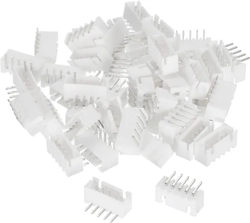 Miniatura 10 de MECCANIXITY Conector de 0.100 in, adaptador macho de 4 pines, cabezal de clavija de ángulo recto, enchufe blanco para conexión de cable a placa