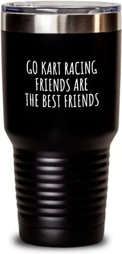 Miniatura 7 de Funny Go Kart Racing Tumbler Friends Are The Best Friends Gift Idea For Hobby Lover Fan Quote Friendship Insulated Cup With Lid Black 20 Oz