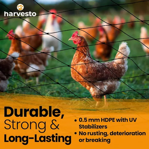 Miniatura 2 de Harvesto Red para pájaros resistente para gallineros y corrales Malla de red para árboles y jardín 1-1/2" Mantiene alejados a halcones, pájaros