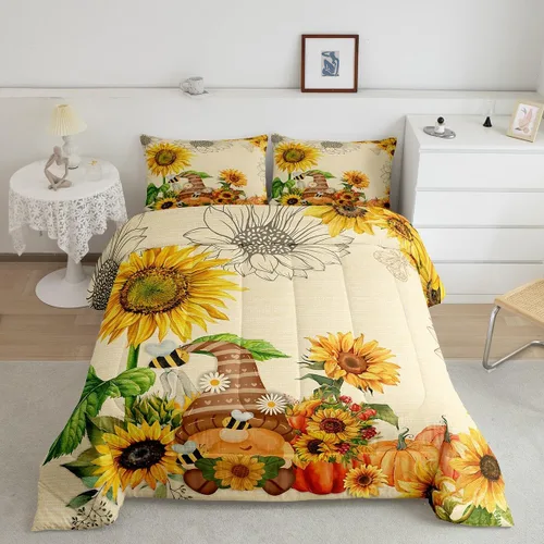 Miniatura 20 de Erosebridal Juego de edredón divertido de Halloween para niños, juego de ropa de cama de calabaza fantasma, decoración de Halloween para niños