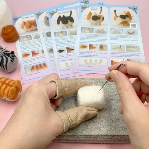 Miniatura 2 de Truslin Kit de fieltro de aguja, manualidades para mujeres adultas, kit de pasatiempos con suministros de fieltro, agujas de fieltro, lana