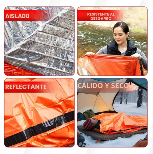 Miniatura 6 de Emergency Sleeping Bag for Survival Gear and Supplies Life Bivy Sack Waterproof Mylar Emergency Blankets for Survival Kit Car Camping Gear Hiking