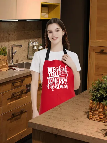 Miniatura 6 de Delantales de Navidad para mujeres con bolsillos, delantal de cocina para hombres, parrilla, barbacoa, parrilla, regalos de Navidad para panadero