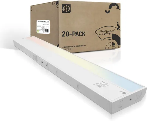 Miniatura 18 de ASD Iluminación LED de 45 cm para debajo del gabinete enchufable o cableada, interruptor alto/bajo/apagado, 8W 120V 3 CCT 2700K/3000K/4000K CRI90+