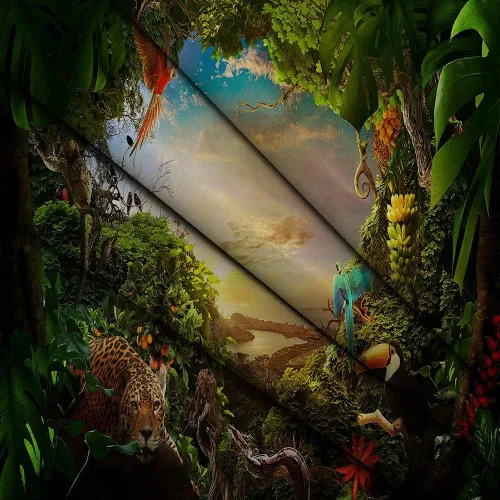 Miniatura 5 de Fondo de safari en la selva animación bosque para niños, fondo verde para fotografía, selva tropical, decoración de animales, celebración, fiesta