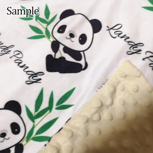 Miniatura 6 de Panda - Manta de bebé personalizada con nombre, ropa de cama con estampado de panda lindo y suave para bebés, niños y niñas, regalo de cumpleaños
