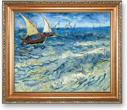 Miniatura 130 de A&T ARTWORK Noche estrellada sobre el Ródano de Vincent Van Gogh. Tamaño del marco: 36 x 30 pulgadas, tamaño de la imagen: 30 x 24 pulgadas