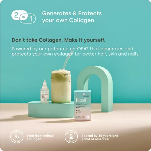 Miniatura 5 de Biosil Suplemento potenciador de colágeno – Gotas de 0.5 onzas líquidas, paquete de 2 – Activador patentado ch-OSA para piel, cabello, uñas