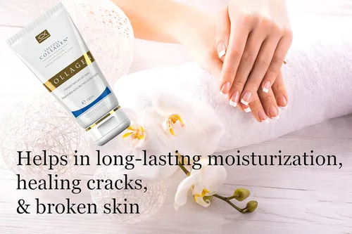 Miniatura 3 de Crema SALCOLL para manos con colágeno, crema para manos anti-edad hipoalergénico con colágeno natural potente, ayuda a la hidratación de la piel