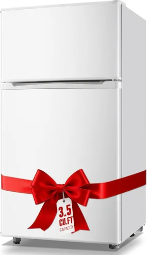 Miniatura 13 de WANAI - Refrigerador miniatura con congelador, 3.5 pies cúbicos, 2 puertas, pequeño refrigerador con características de control mecánico de 7