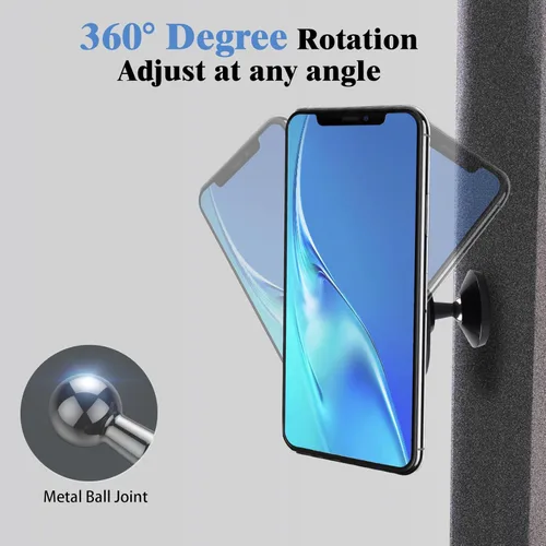 Miniatura 4 de Soporte magnético de doble cara para teléfono, ajustable en 360° para gimnasio y carritos de golf, imán fuerte, captura videos manos libres durante