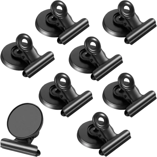 Miniatura 9 de Paquete de 8 imanes para refrigerador, clips magnéticos para refrigerador, clips magnéticos resistentes, perfectos para refrigerador, pizarra, Dorado