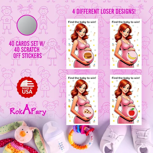 Miniatura 4 de RokAPary Find the Baby to Win Girl - Juego de rascar para niña, juegos tontos fáciles de jugar, idea divertida, actividad rompehielos para baby