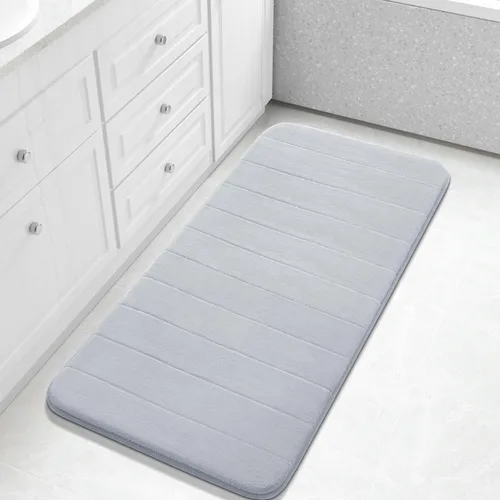 Miniatura 40 de Yimobra Tapete de baño de espuma viscoelástica, súper suave, absorbente, antideslizante, de secado rápido, lavable a máquina, tapete para bañera