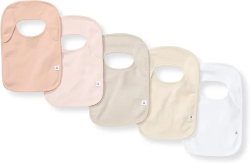 Burt's Bees Baby Baberos unisex para bebé, trapos de baba de hombro de solapa, 100% algodón orgánico con baberos absorbentes de toalla de rizo Rosa
