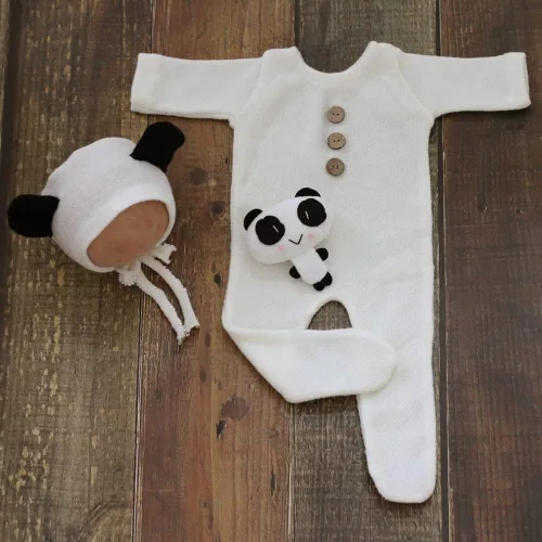 Miniatura 5 de Zeroest Traje de fotografía para recién nacido, accesorios para sesión de fotos de bebé, accesorios de oso para fotos de bebé recién nacido