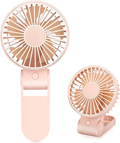 TriPole Mini ventilador de mano USB, ventilador portátil recargable con pilas, ventilador de escritorio plegable de 3 velocidades, ventilador