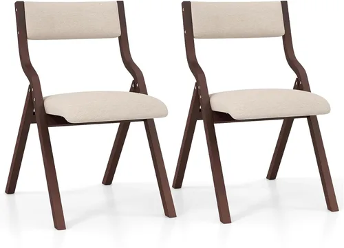 Miniatura 3 de LDAILY Moccha - Silla plegable, sillas de comedor plegables sin montaje con almohadillas deslizantes, sillas plegables con asientos acolchados