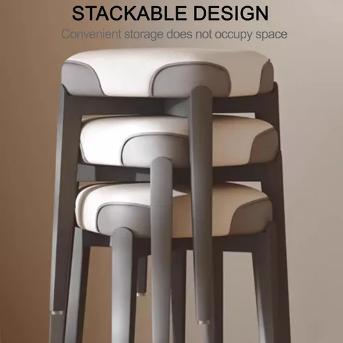Miniatura 3 de Sillas de comedor de madera maciza, silla de cocina apilable, sillas de comedor, silla acolchada Simplicity, estructura de mortaja y espiga para Gris