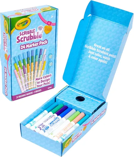 Miniatura 2 de Crayola Scribble Scrubbie Pets - Juego de recambio y expansión de marcadores - 24 marcadores lavables para niños, regalos para niñas y niños