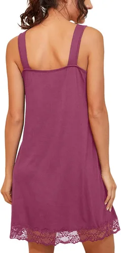Miniatura 5 de PrinStory Camisón suelto de encaje para mujer, ropa de dormir de algodón
