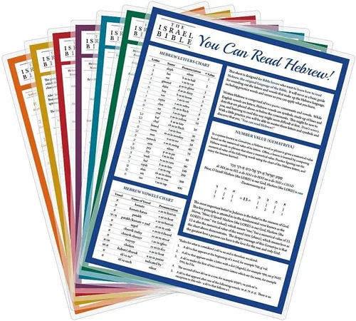 Aleph Bet Insights Aprende Hebreo Bíblico Hebreo Inglés Laminado - Aprendizaje de Tarjetas del Alfabeto - Serie de guías de estudio bíblico de Israel