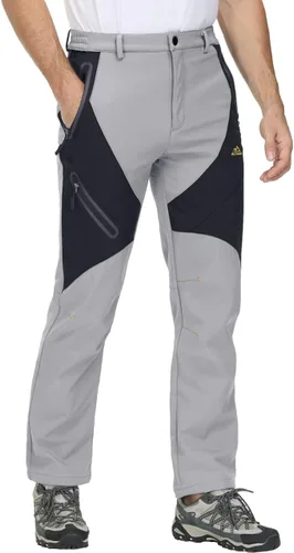 Miniatura 2 de MAGCOMSEN Men's Winter Pants Snow Pants Fleece Lined Water Resistant 4 Zip Pockets Skiing Pants