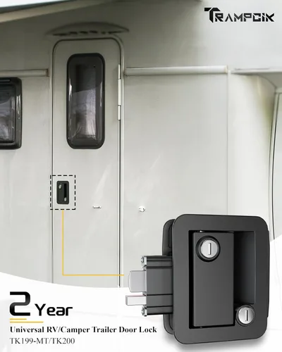 Miniatura 2 de Cerradura de puerta de casa rodante de plástico de ingeniería, reemplazo de cerradura de puerta de RV, se ajusta a un agujero de 3.65" x 2.95
