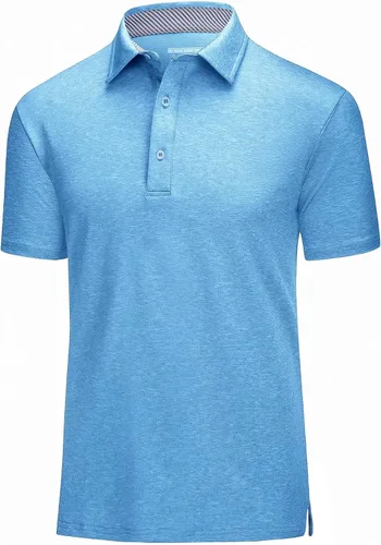 MAGCOMSEN Camisas de golf tipo polo de manga corta para hombre, 3 botones, absorben la humedad, camisetas atléticas casuales con cuello