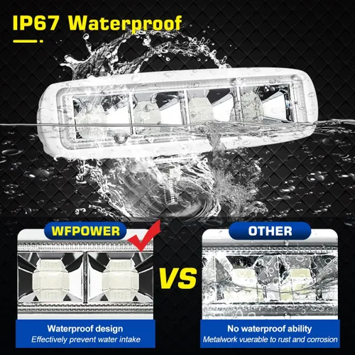 Miniatura 4 de WFPOWER Luces esparcidoras de lanchas azules, paquete de 2 luces de pontón de 72 W para barcos, luces LED marinas impermeables para pesca nocturna