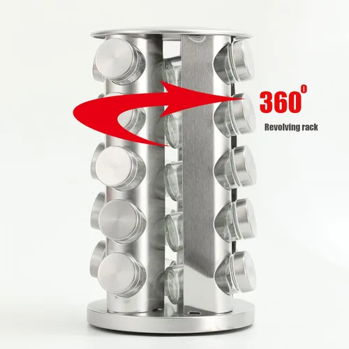 Miniatura 7 de Juego de estante de especias giratorio, organizador de torre de especias de cocina para encimera o gabinete, organizador giratorio de escritorio