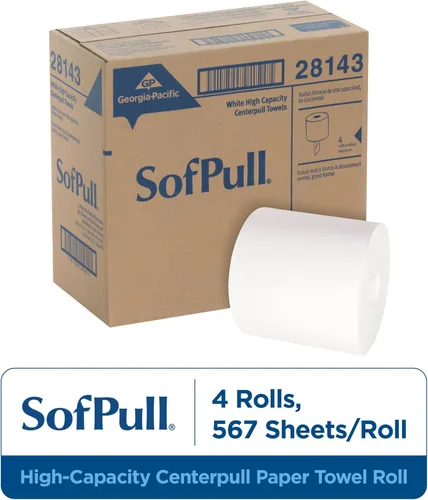 Miniatura 2 de Georgia-Pacific SOFPULL CENTERPULL - Toallas de papel de alta capacidad de GP PRO (GEORGIA-PACIFIC), 28143, BLANCO, 4 rollos por caja, 567 toallas