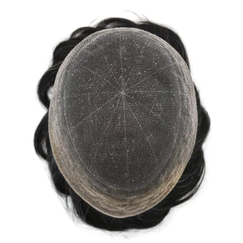 Miniatura 4 de PUNRU HAIR Completo Swiss Lace Toupee para hombres Sistema de cabello humano real Sistema de reemplazo de cabello humano para hombre Toupee