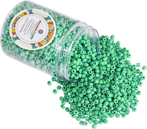 Miniatura 27 de Mandala Crafts Cuentas de cristal 6/0 para abalorios – 2500 cuentas redondas negras pequeñas Rocaille de 0.157 pulgadas para hacer joyas, collares