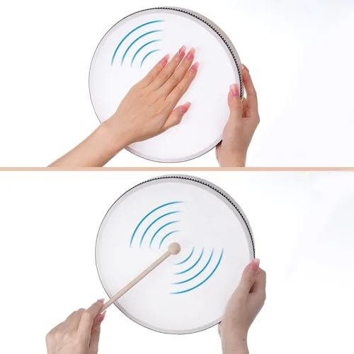 Miniatura 3 de Nydotd 3 piezas de tambor de mano de percusión de madera con barra de tambor de 12 pulgadas, 10 pulgadas, 8 pulgadas, instrumentos de percusión