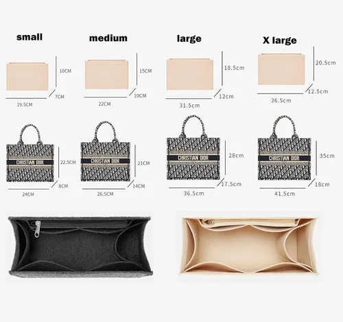 Miniatura 7 de Lckaey organizador de bolsas para dior book tote medium small book tote insert2008beige-S