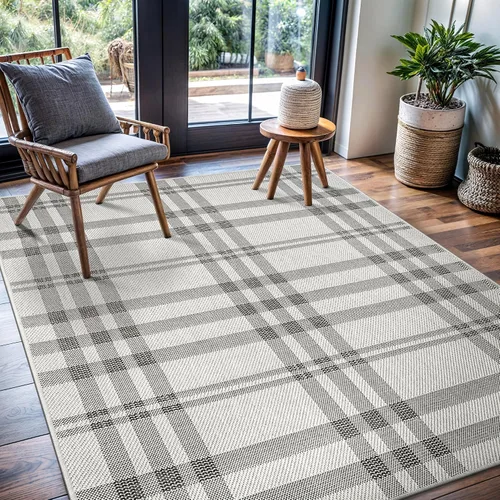 Miniatura 67 de CAMILSON Easy Alfombra de yute, 2 x 3 pulgadas, interiores y exteriores, fibra gris oscuro, para sala de estar, patio y cocina, diseño tejido