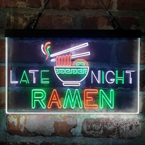 Miniatura 18 de ADVPRO Late Night Ramen Shop Tri-color Led Neon Sign Green & Red & Yellow 13 x 8.7 Inches st9s32-i3305-gry