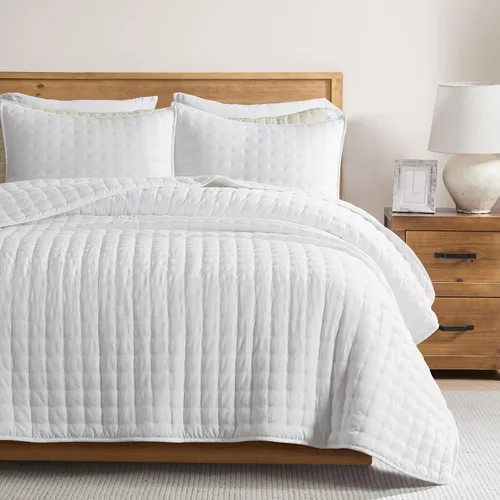 Miniatura 14 de WDCOZY Juego de ropa de cama tamaño individual con funda de almohada, colcha suave y ligera, edredón acolchado y fino para todas las estaciones, 2