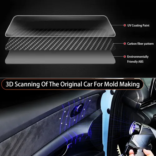 Miniatura 9 de YOUTOOCAR Cubierta de ventilación trasera de CA con patrón de fibra de carbono compatible con accesorios Kia Stinger 2018-2023