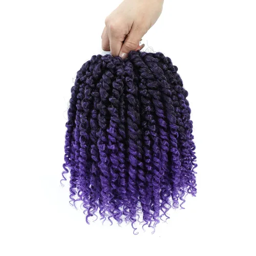Miniatura 33 de Pelo de ganchillo Passion Twist de 10 pulgadas, 8 paquetes, cabello Passion Twist pre-trenzado, cabello de ganchillo Passion Twist para mujeres 1b