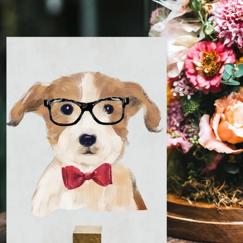 Miniatura 26 de Andaz Press Póster impreso para pared de perro, 8.5 x 11 pulgadas, Bulldog inglés con gafas negras, 1 paquete, regalo de cumpleaños de Navidad, sin
