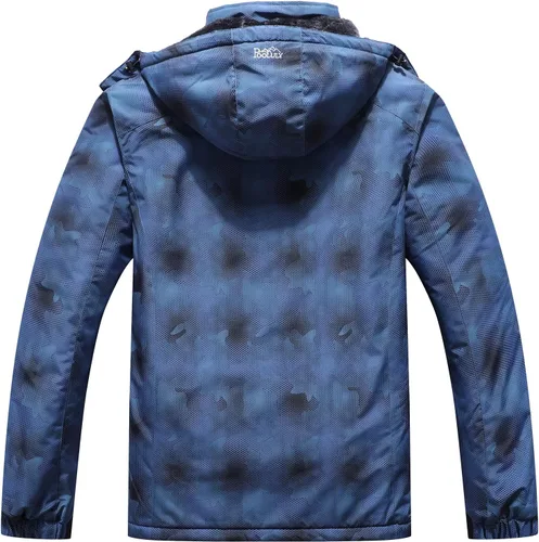Miniatura 2 de Pooluly - Chaqueta impermeable de invierno, esquí, snowboard, para hombre, con capucha, rompevientos.